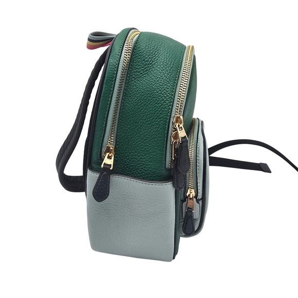 Coach Mini Backpack Green Leather Beet Design Gold Hardware NWT - Picture 5 of 11